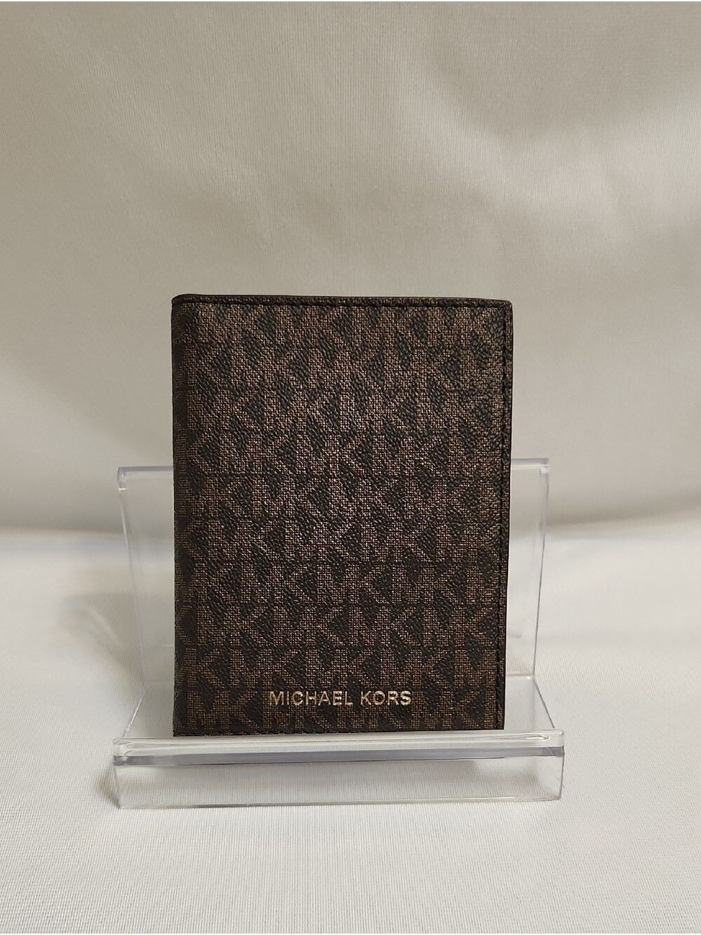 MICHAEL Michael Kors Jet Set Brown Logo-print Canvas Passport Wallet